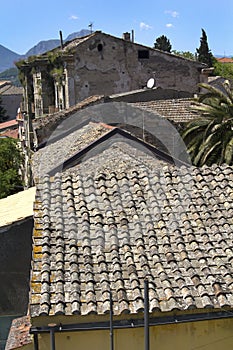 Old and new meet in the buildings of Benevento, Italy.