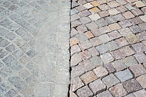 Old and new pavers compared