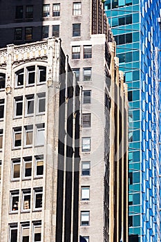 Old and new skyscrapers in NYC