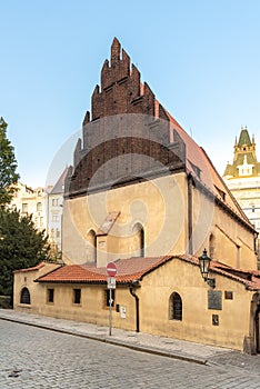 Old New Synagogue in Jewish Quarter Josefov in Prague, Czech Republic