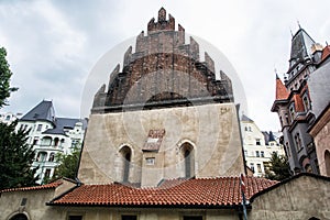 Old new synagogue near High synagogue in Prague, Czech republic