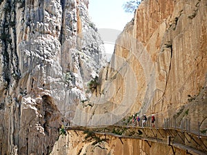 Old and new walkway in El Chorro National Park