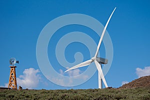 Old and new wind turbines