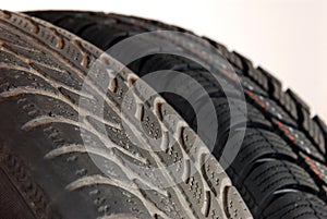 Old and new winter car tires