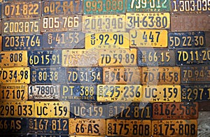 Old New York State car license plates