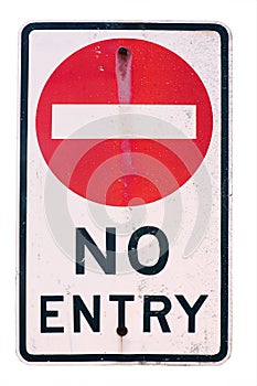 Old no entry traffic sign