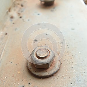 Old Nut and bolt in a rust