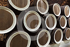 Old oak barrels