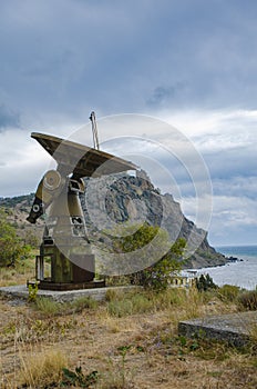 Old observatory in mountains near sea