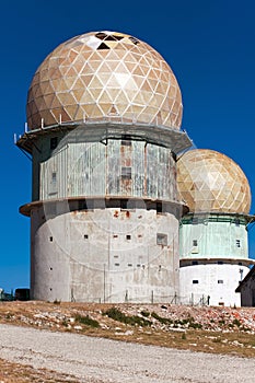 Old observatory in mountains Serra da Estrella. Portugal photo