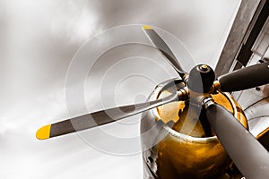 An old obsolete aircraft propeller photo