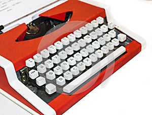 Old, obsolete, vintage, russian typewriter