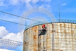 Old oil storage tank