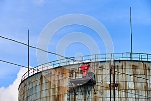 Old oil storage tank