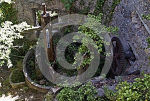 Old Olive Mill/Press with millstone presses and workings