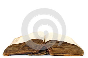 Old open book