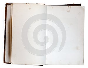 Old open book with blank pages