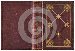 Old open book cover - circa 1889