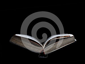 Old open book with space for text