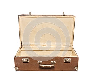 Old open suitcase.