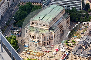 Old opera in frankfurt germany from above