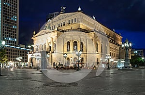 Old Opera House (Alte Oper) in Frankfurt am Main at night photo