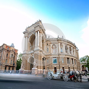 Old Opera Theatre Building in Odessa Ukraine night