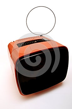 Old orange 80's TV - View 5