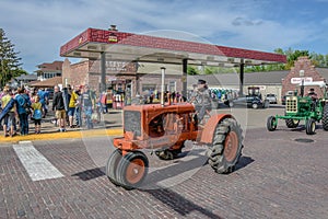 Old Orange Allis-Chalmers tractor in Pella, Iowa.