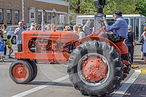 Old Orange Allis-Chalmers tractor in Pella, Iowa.