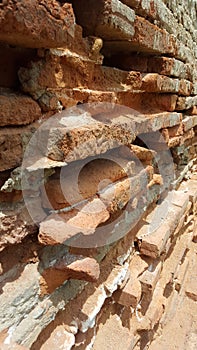 Old orange brick wall background and a beautiful surface