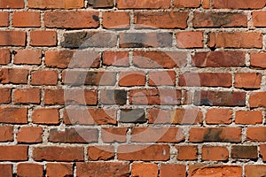 Old orange Brick wall. brick wall, masonry texture, brickwork pattern background