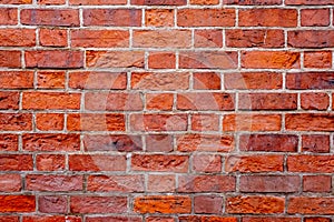 Old orange Brick wall. brick wall, masonry texture, brickwork pattern background