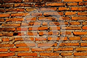 Old Orange Brick Wall Retro Style