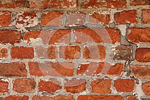 Old orange brickwork texture
