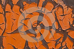 Old Orange Peeling Paint on Metal Bin