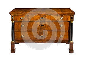 Old original vintage wooden chest of drawers Regency period