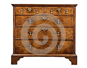 Old original vintage wooden trunk or dresser chest of drawers