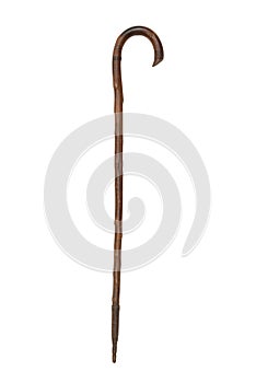 old original wooden and steel walking stick