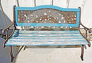 Old ornate wooden bench