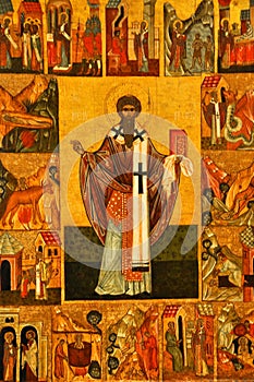 The old orthodox icon in the church