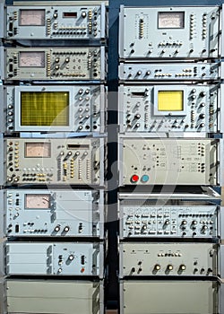 Old oscilloscope technical equipment