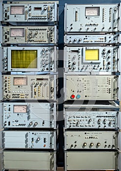 Old oscilloscope technical equipment