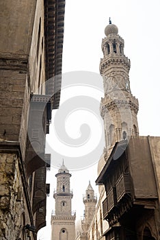 Old Ottoman style architecture at the Muizz Street in Old Cairo photo