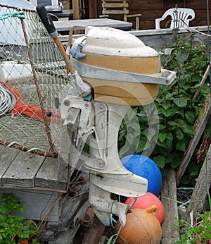 An old outboard engine