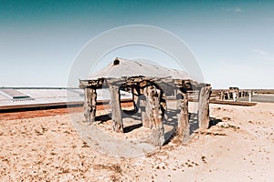 Old outbuilding in arid desert outback Australia