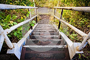 Old outdoor rusty staircase