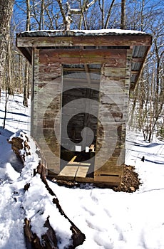 Old Outhouse in the Snow