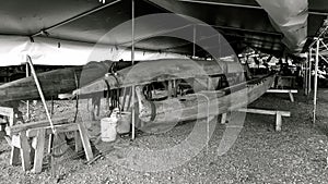 Old Outrigger Canoes Waiting to be Refurbished