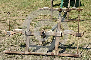 Old oxen yoke of a carriage